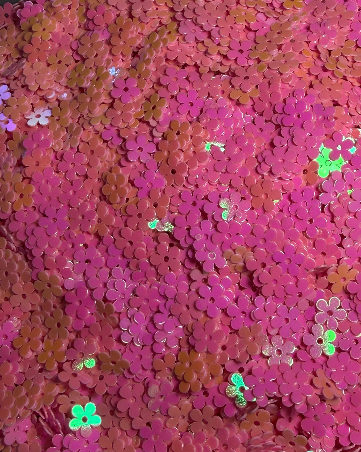 pink flower sequins