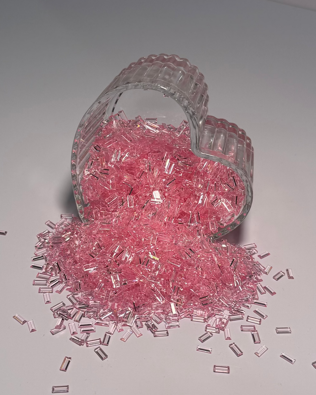 pink glass beads